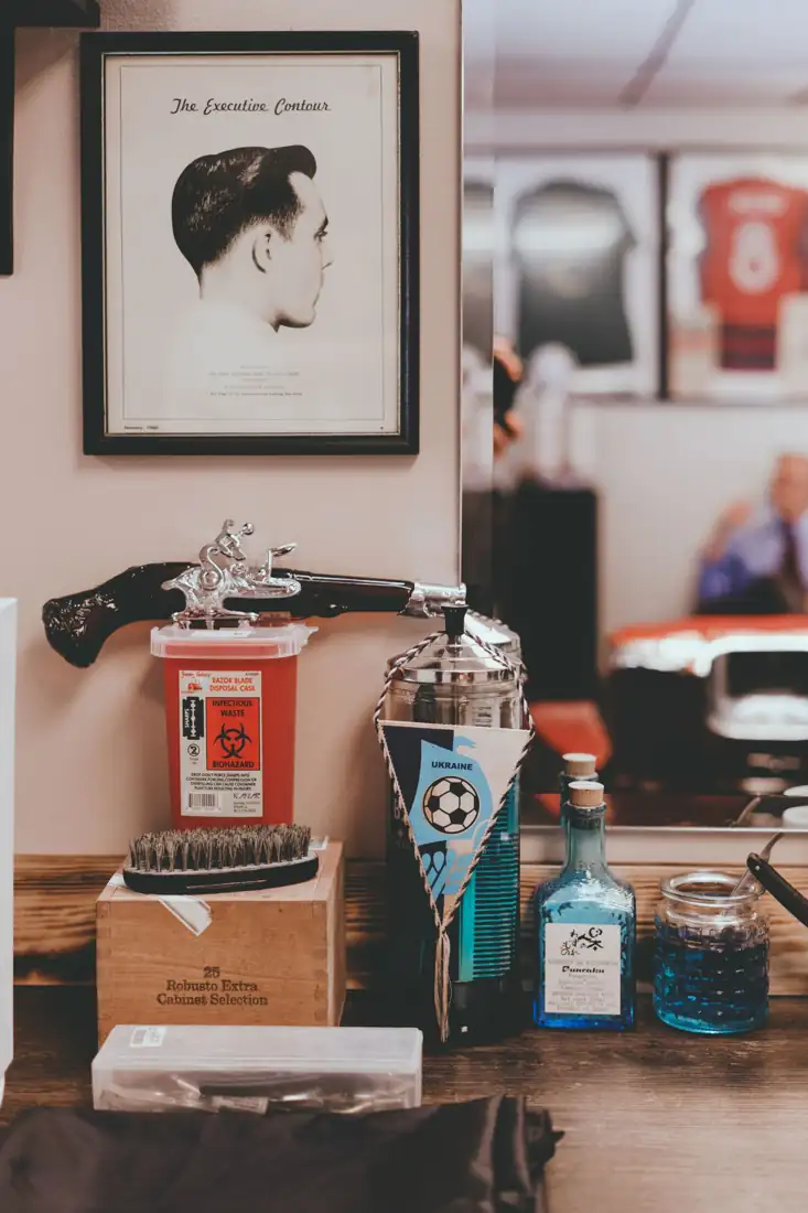 Shelf of grooming products
