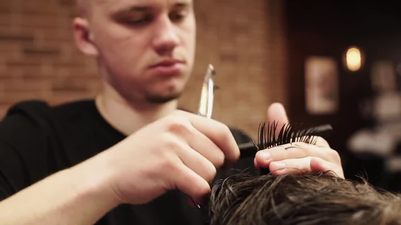A barber giving a haircut