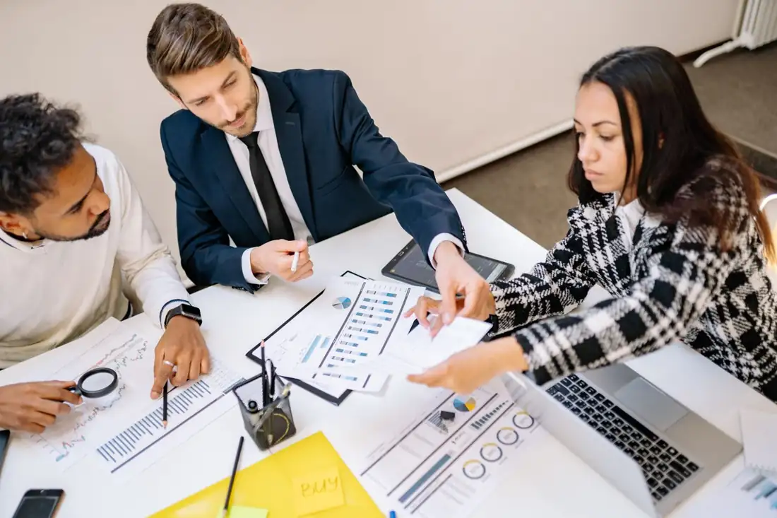 Attorneys and staff in a meeting