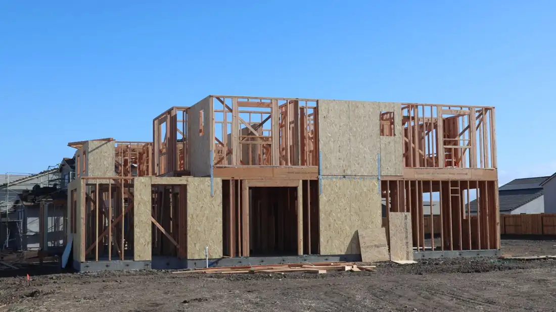 Before: the house during framing