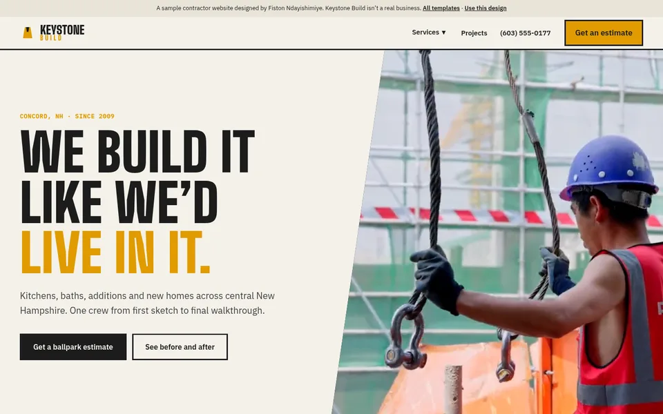 Keystone Build contractor website template